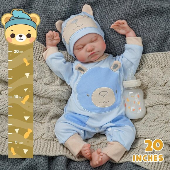 🆕20inch Soft Cloth Body Newborn Baby Poseable Limbs Lovella Doll  Reborn Baby - Picture 3 of 6